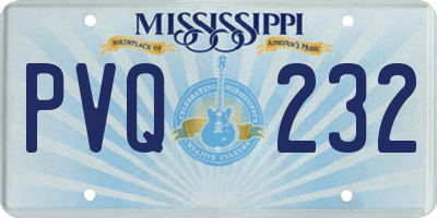 MS license plate PVQ232