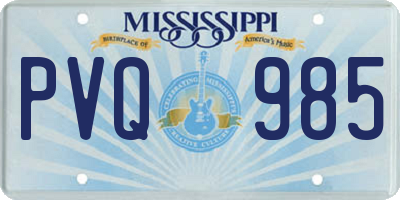 MS license plate PVQ985