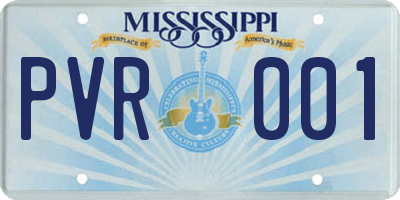 MS license plate PVR001