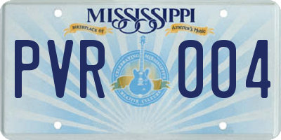 MS license plate PVR004
