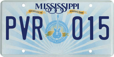 MS license plate PVR015