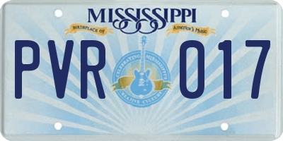 MS license plate PVR017