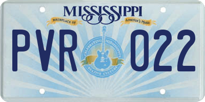 MS license plate PVR022