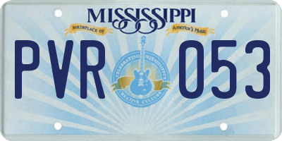 MS license plate PVR053