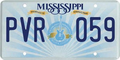 MS license plate PVR059