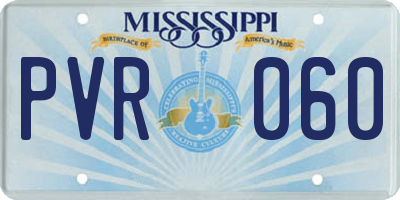 MS license plate PVR060