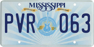 MS license plate PVR063
