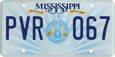 MS license plate PVR067