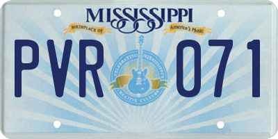 MS license plate PVR071