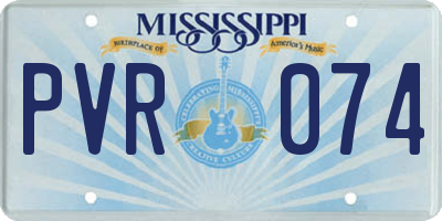 MS license plate PVR074