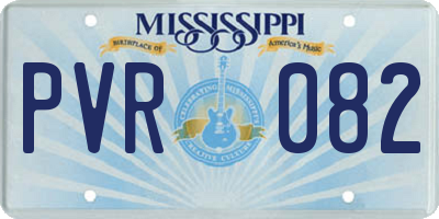 MS license plate PVR082