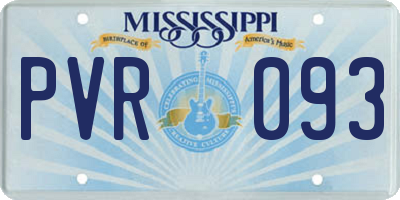 MS license plate PVR093