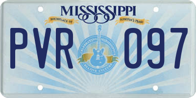 MS license plate PVR097
