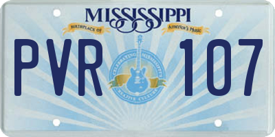 MS license plate PVR107