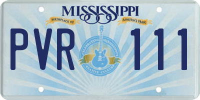 MS license plate PVR111
