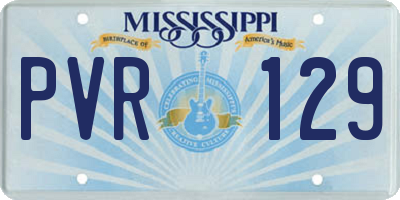 MS license plate PVR129