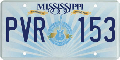 MS license plate PVR153