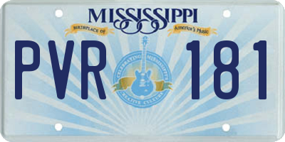 MS license plate PVR181