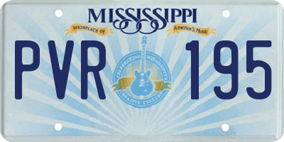 MS license plate PVR195
