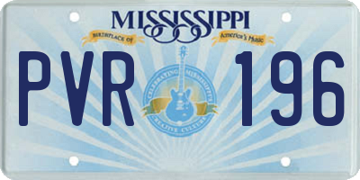 MS license plate PVR196