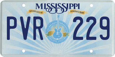 MS license plate PVR229