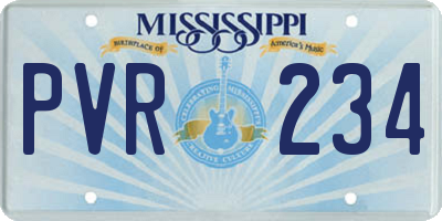 MS license plate PVR234