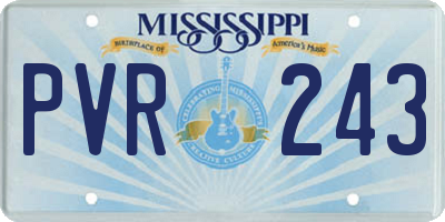 MS license plate PVR243