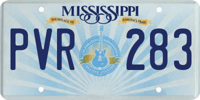 MS license plate PVR283