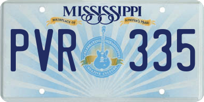 MS license plate PVR335