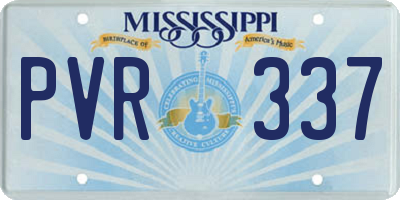 MS license plate PVR337
