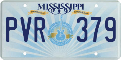 MS license plate PVR379