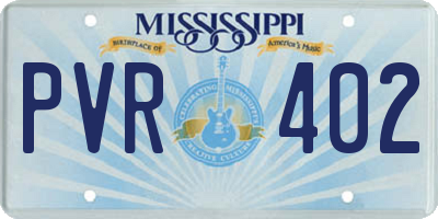 MS license plate PVR402