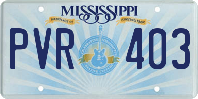 MS license plate PVR403