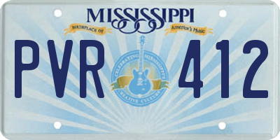 MS license plate PVR412