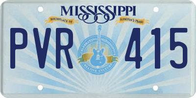 MS license plate PVR415