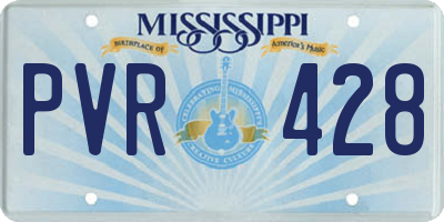MS license plate PVR428