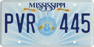 MS license plate PVR445