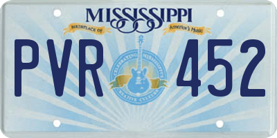 MS license plate PVR452