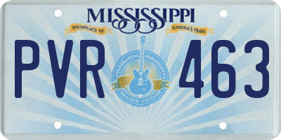 MS license plate PVR463