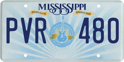 MS license plate PVR480