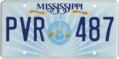 MS license plate PVR487