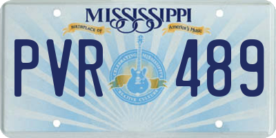 MS license plate PVR489