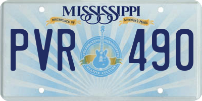 MS license plate PVR490