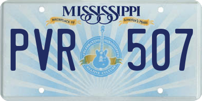 MS license plate PVR507