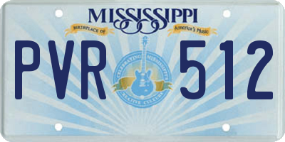 MS license plate PVR512