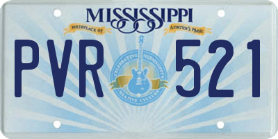 MS license plate PVR521