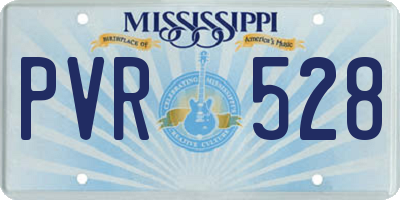 MS license plate PVR528