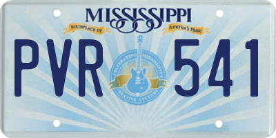 MS license plate PVR541