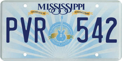 MS license plate PVR542