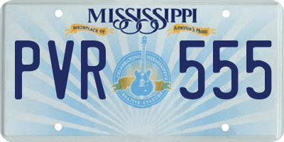 MS license plate PVR555